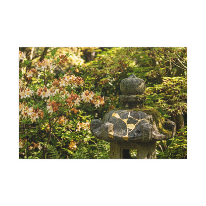 Spring Stone Lantern Gold Repair Canvas Art | Beautiful Decor