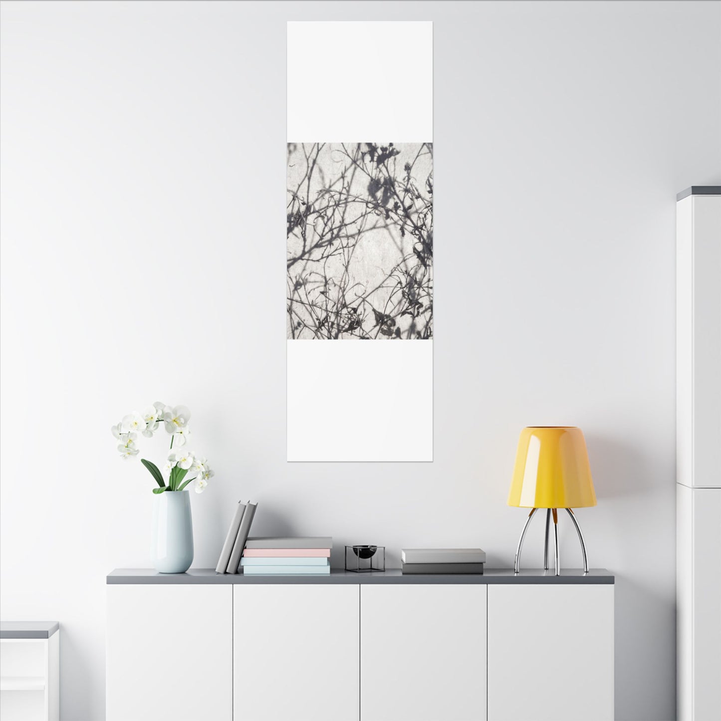 Winter Shadow Play Japanese Pattern Canvas Art | Elegant Decor