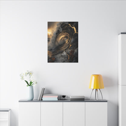 Kanso Ocean Wave Canvas Art - Kintsugi Gold Vein