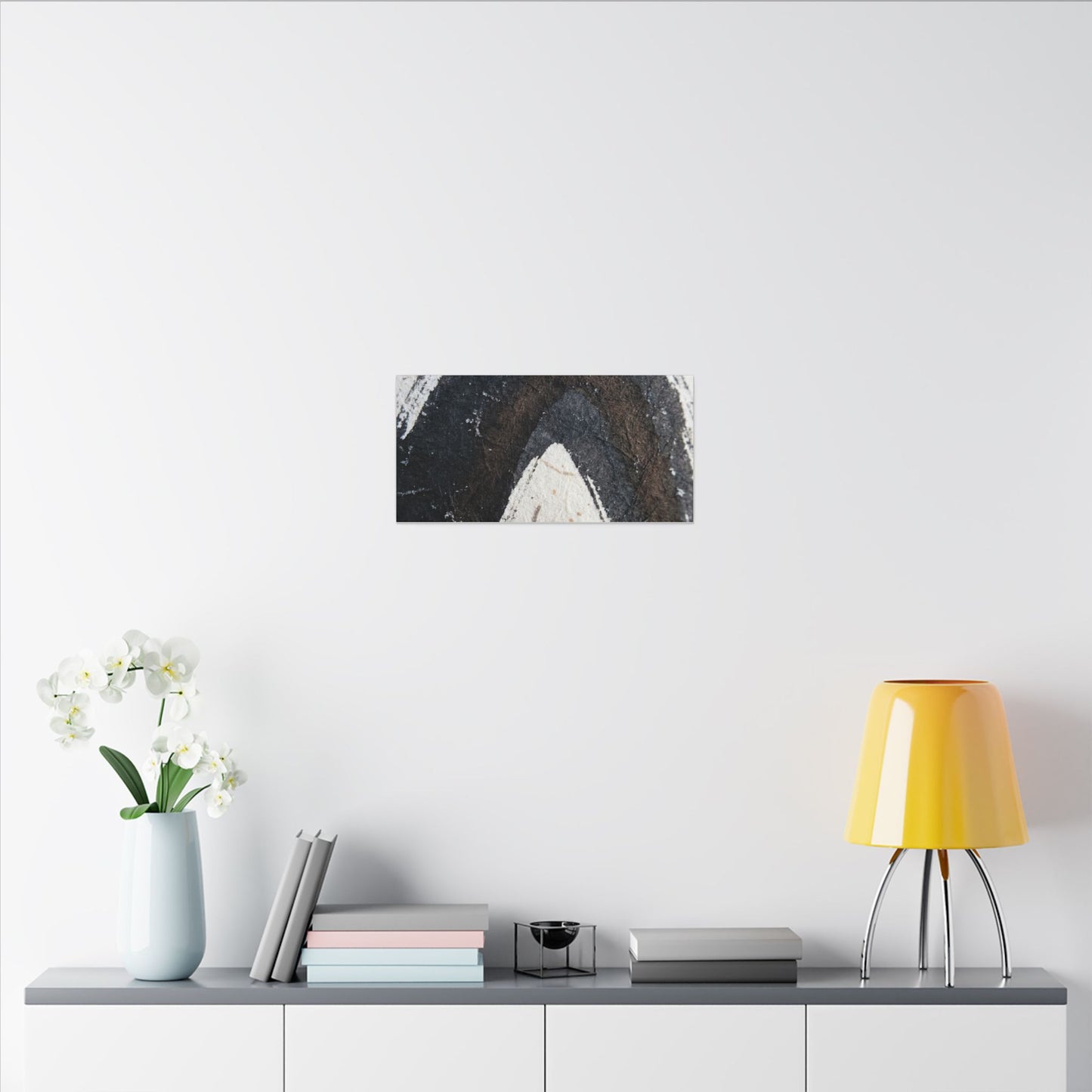 Moody Ink Brushstroke Canvas Art - Moody Minimal Dark Japandi