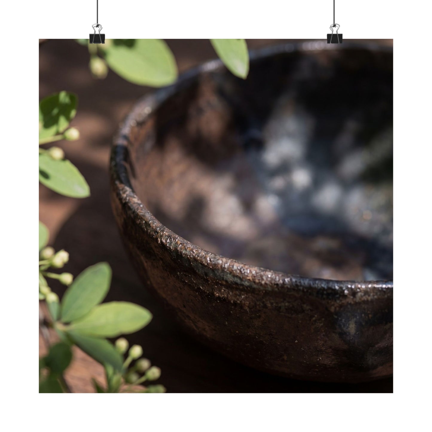 Ceramic Bowl Wall Art Print | Spring Dark Japandi Shadow Zen Art