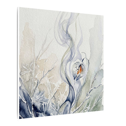 Earthy Incense Smoke Canvas Art - Watercolor Japandi