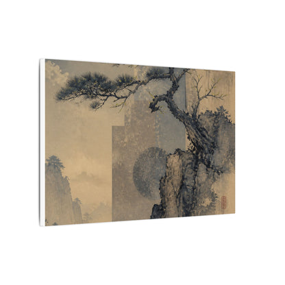 Japandi Pine Tree in Moonlight | Japanese Pattern Canvas Art