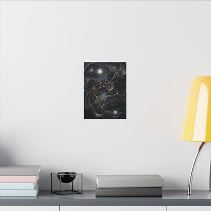 Kintsugi Moonlit Garden in Golden Hour | Gold Repair Canvas Art
