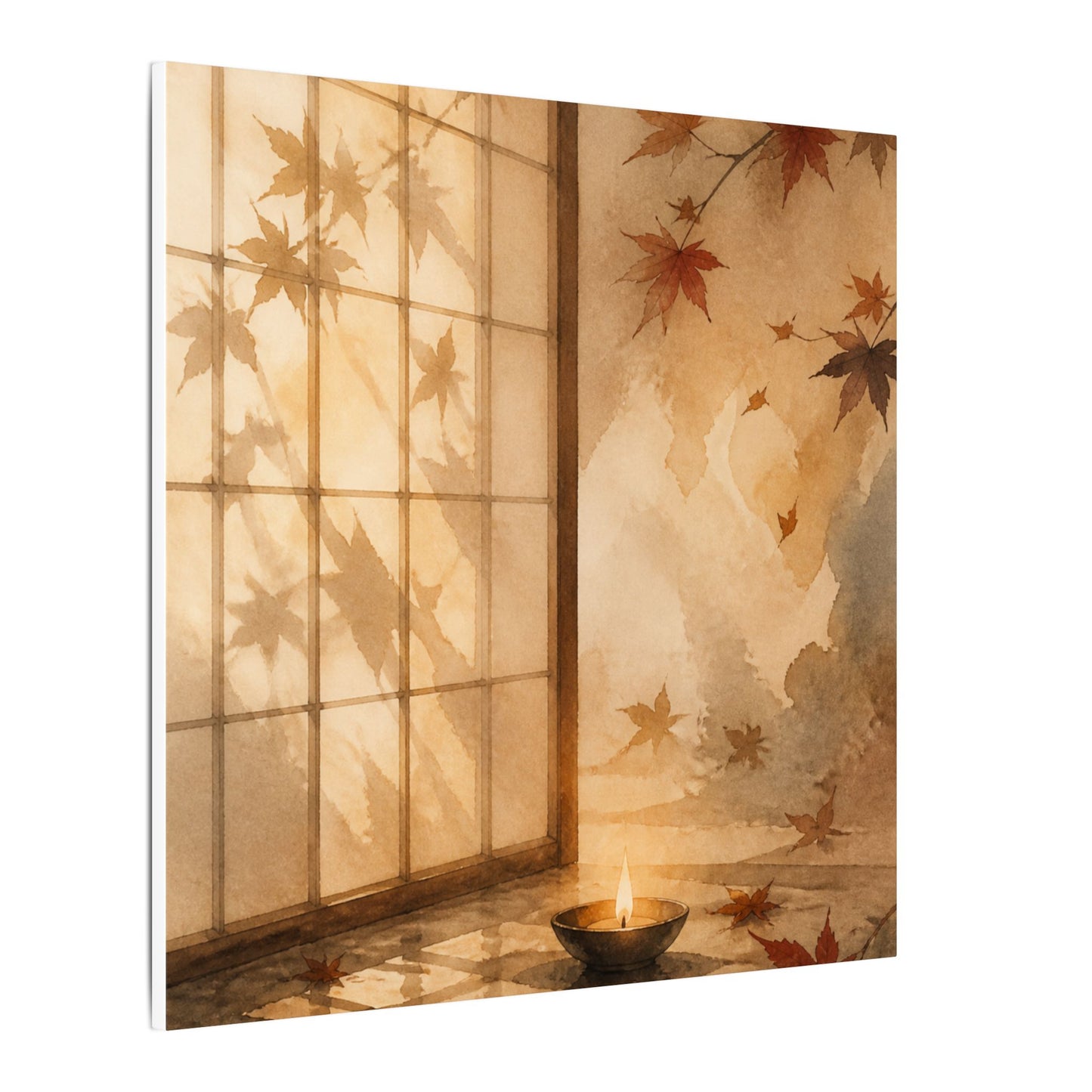 Candlelight Shoji Screen Canvas Art - Japandi Ma