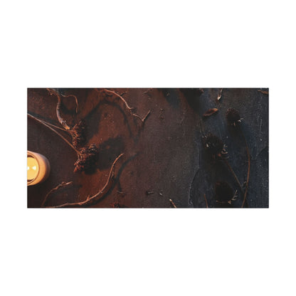 Dried Flowers Canvas Art | Winter Dark Japandi Moody Minimal Art