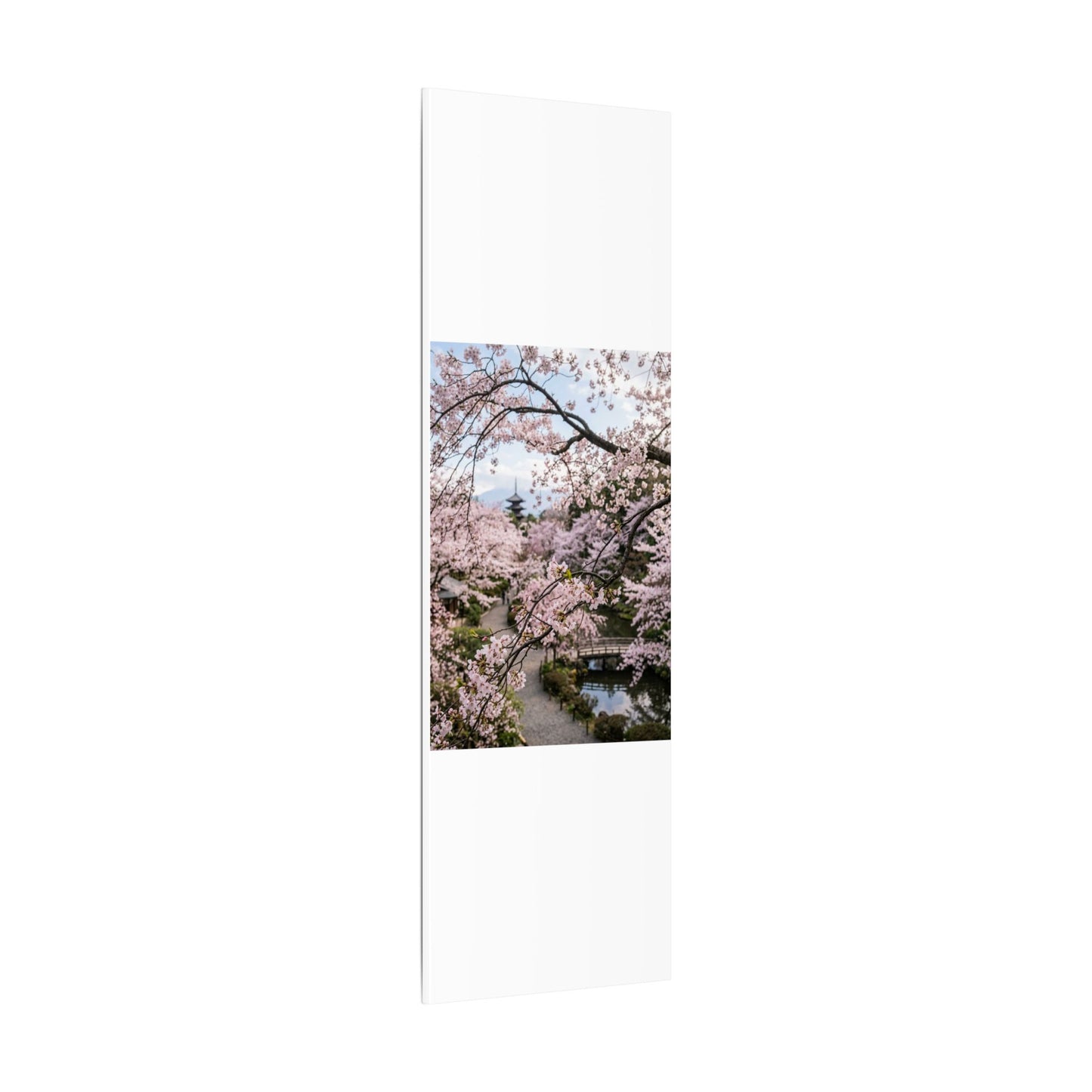 Cherry Blossom Winter Canvas Art | Dark Japandi Luxurious Design