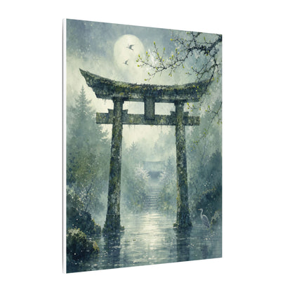 Earthy Torii Gate Canvas Art - Watercolor Japandi