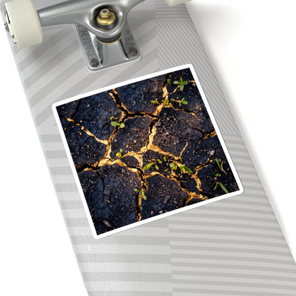 Seijaku Cracked Earth Sticker - Kintsugi Crackle Gold