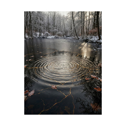 Water Ripple Wall Art Print | Winter Kintsugi Broken Beauty Art