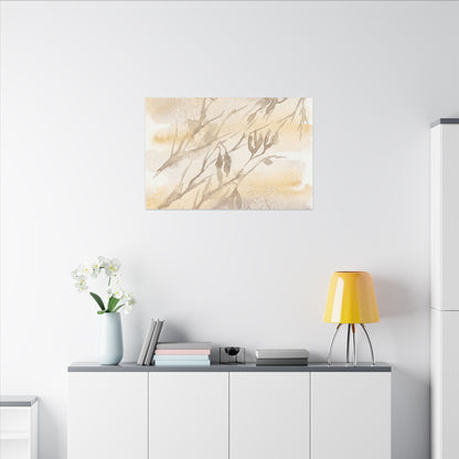 Shadow Play Winter Canvas Art | Japandi Warm Design