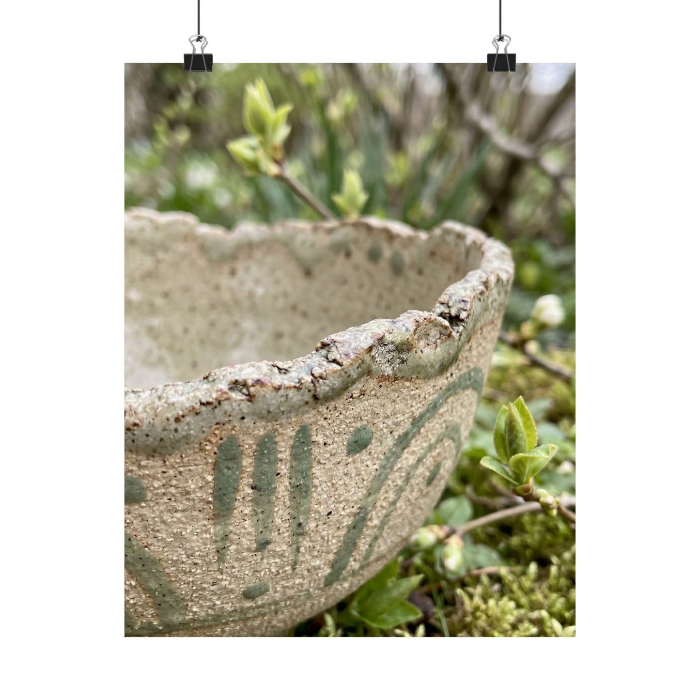 Ceramic Bowl Japanese Pattern Wall Art Print | Earthy Japandi Art