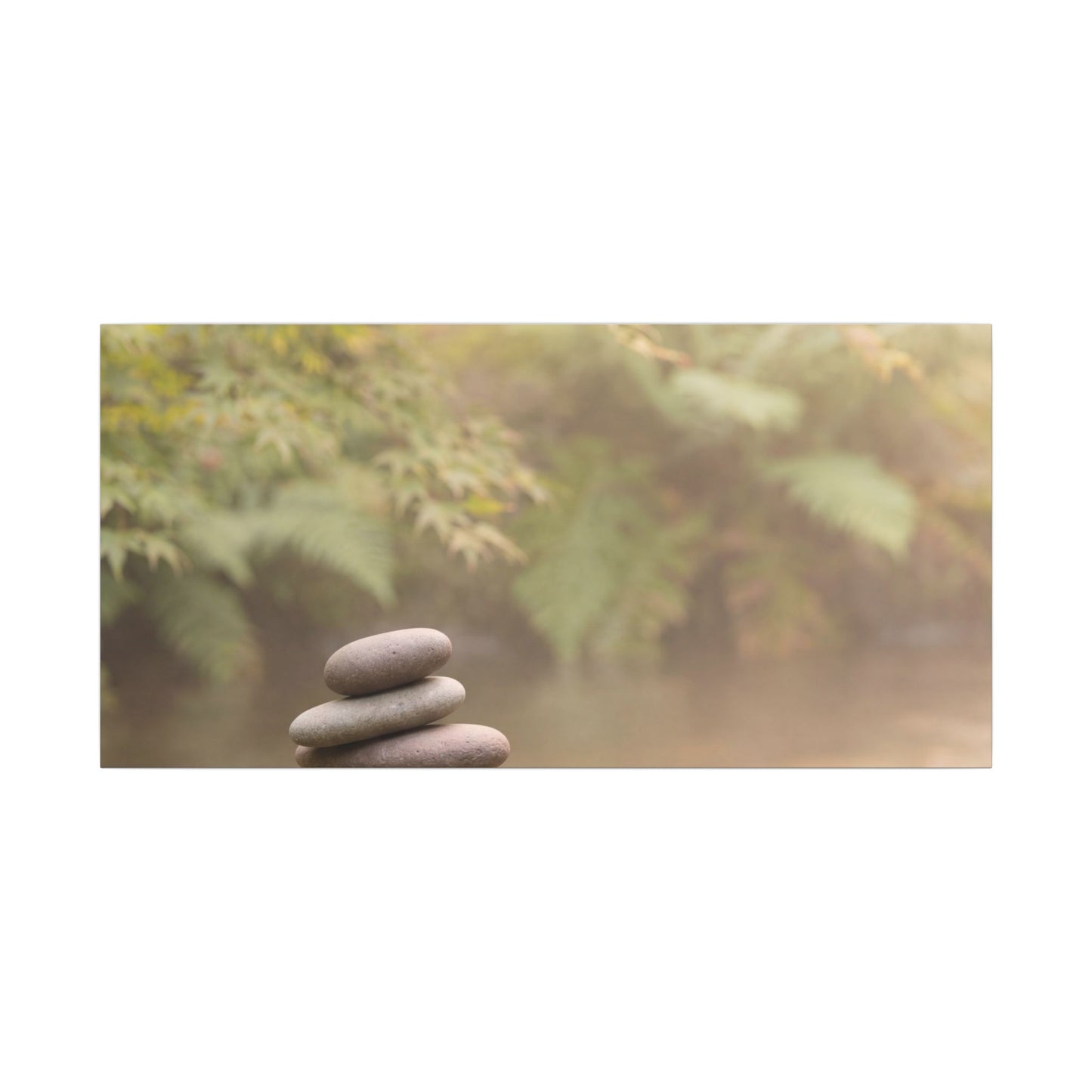 Cozy River Stones Canvas Art - Japanese Pattern Japandi