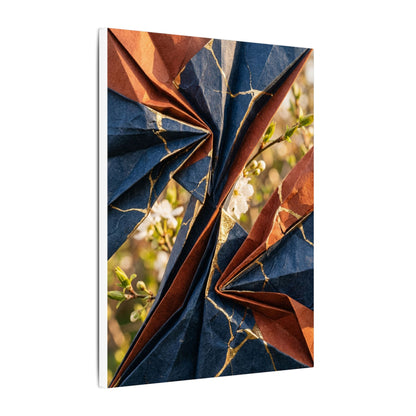 Kintsugi Paper Fold in Golden Hour | Crackle Gold Canvas Art