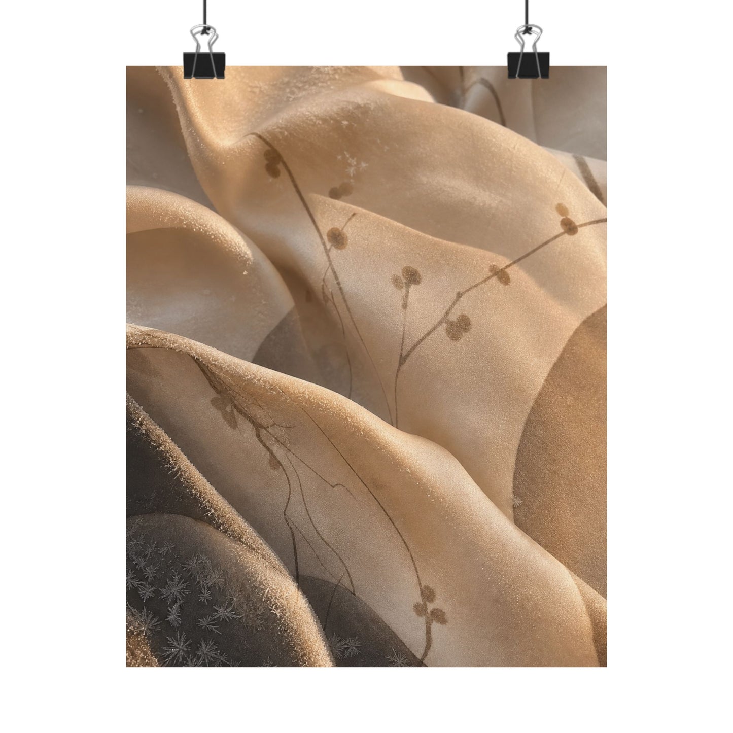 Silk Drape Winter Wall Art Print | Japandi Cozy Design