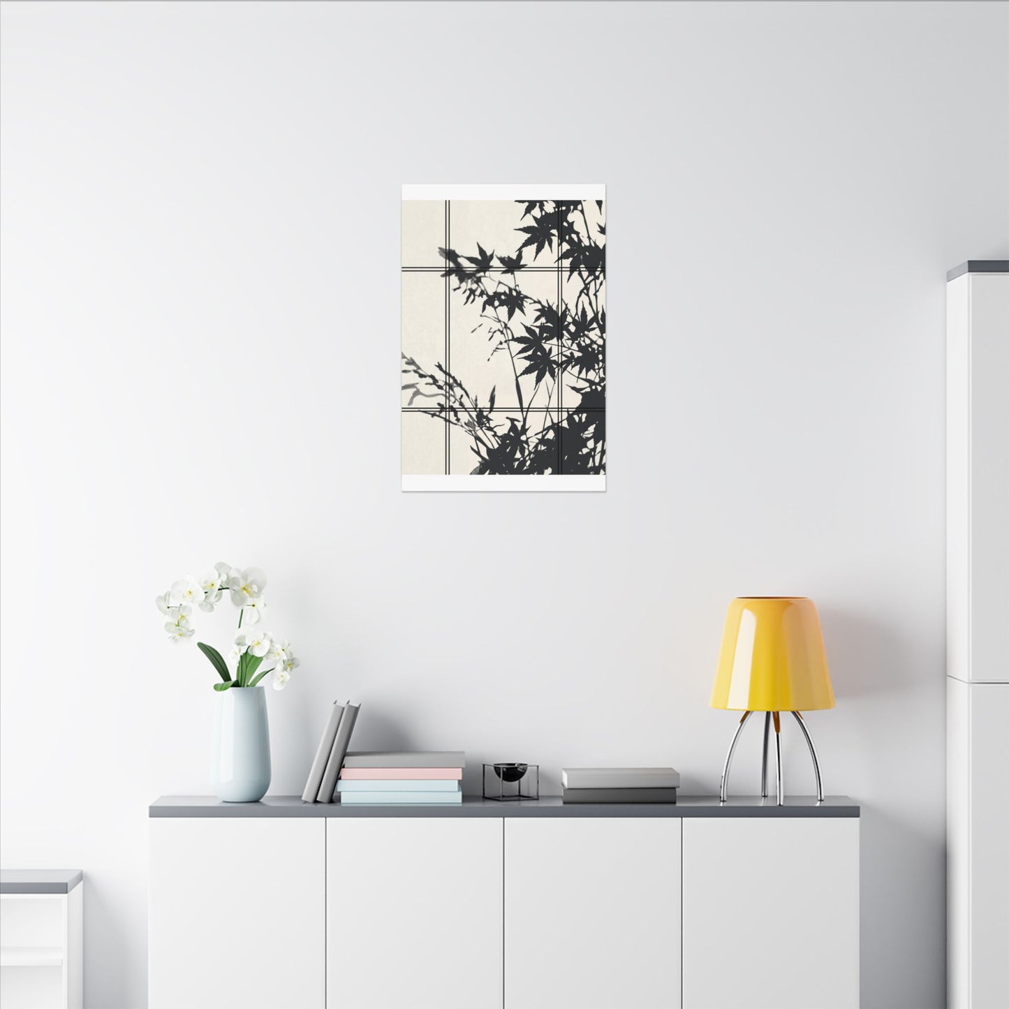 Shoji Screen Canvas Art | Summer Japandi Minimal Line Art