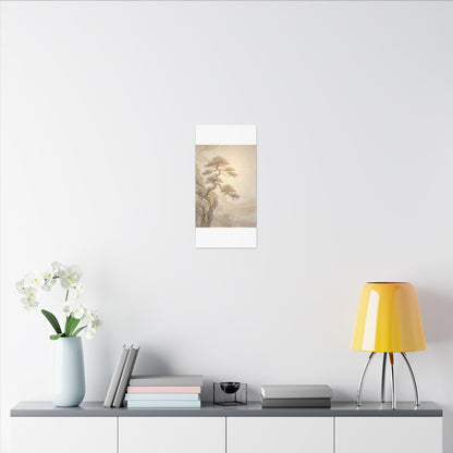 Winter Pine Tree Japanese Pattern Canvas Art | Elegant Decor