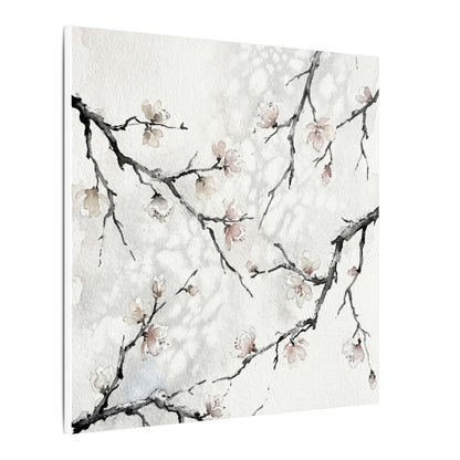 Cherry Blossom Canvas Art | Winter Japandi Watercolor Art