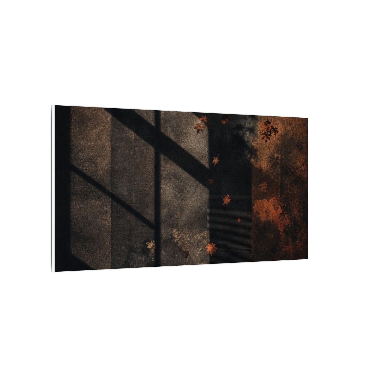 Sophisticated Shadow Play Canvas Art - Dark Texture Dark Japandi