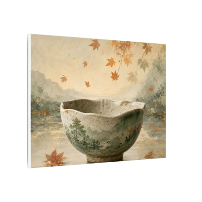 Autumn Ceramic Bowl Watercolor Canvas Art | Cozy Decor