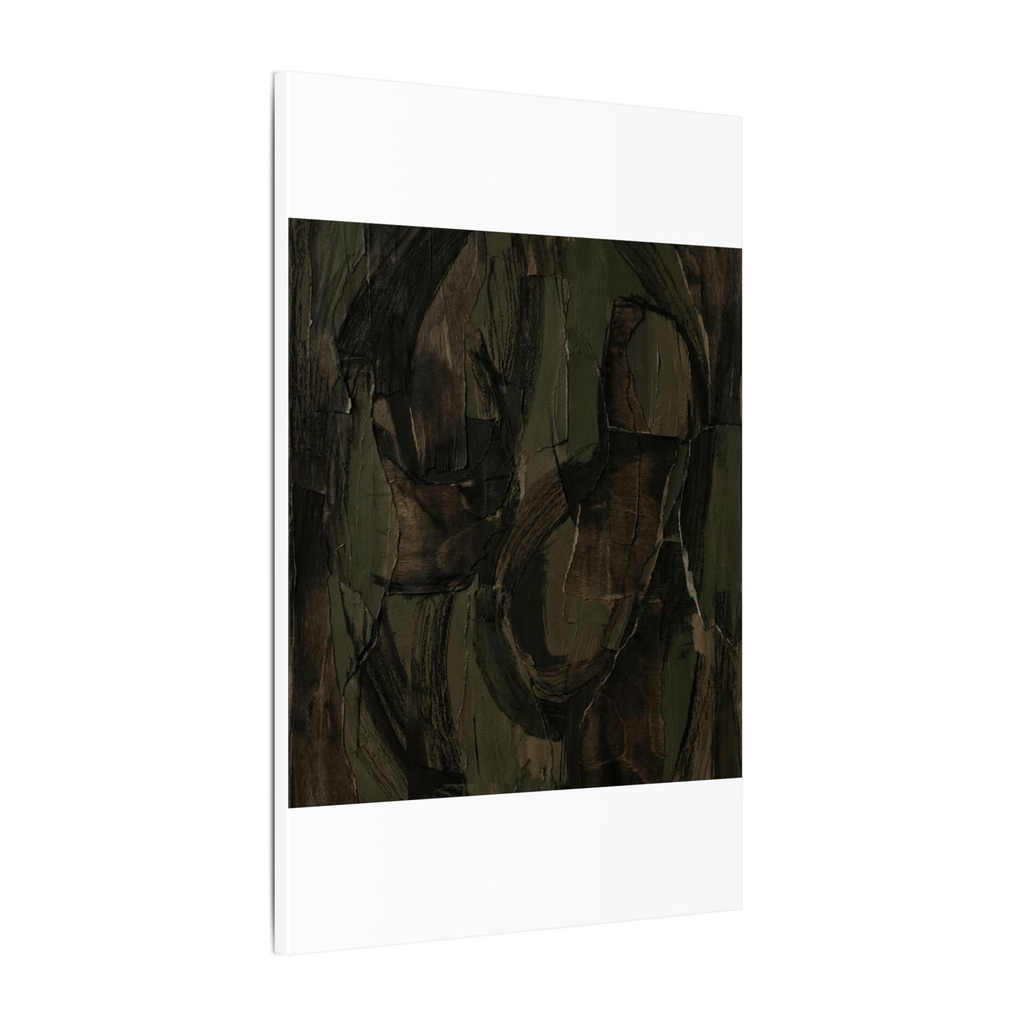 Mixed Media Dark Japandi Textured Canvas Art