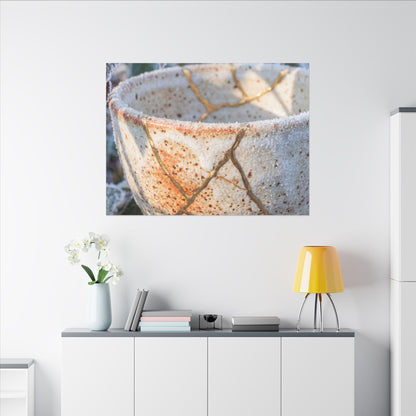 Resilient Ceramic Bowl Canvas Art - Gold Vein Kintsugi