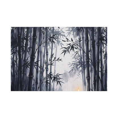 Tranquil Bamboo Grove Canvas Art - Sumi E Zen