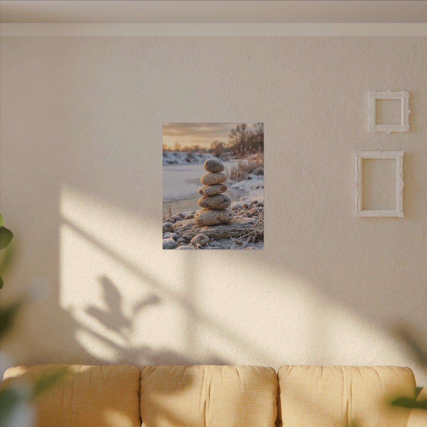 Ma River Stones Canvas Art - Japandi Japanese Pattern
