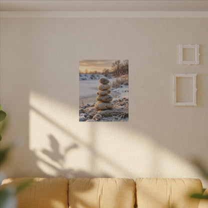 Ma River Stones Canvas Art - Japandi Japanese Pattern