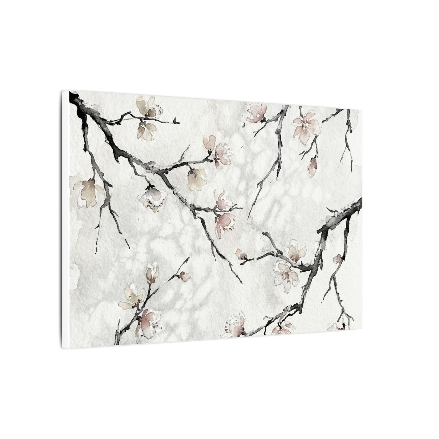 Cherry Blossom Canvas Art | Winter Japandi Watercolor Art