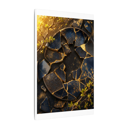 Golden Hour Broken Pottery Canvas Art - Kintsugi Ma