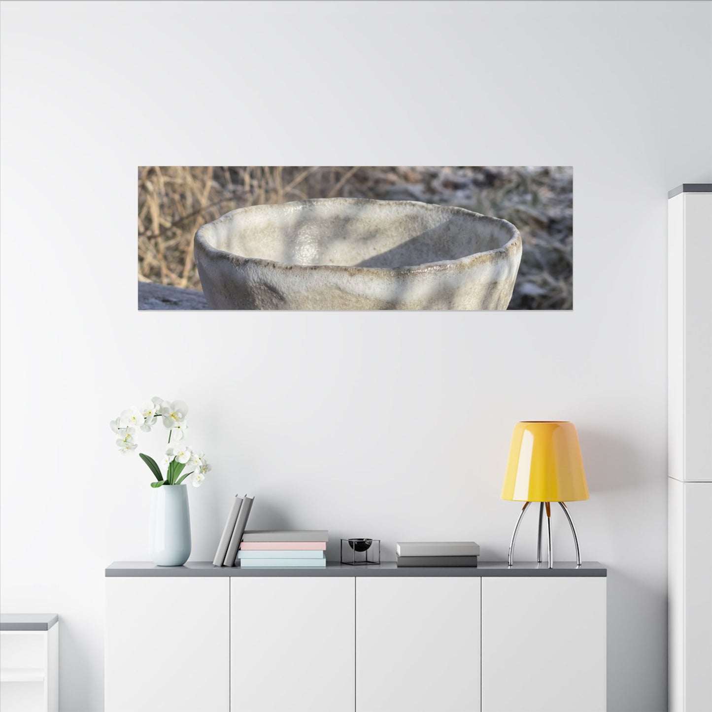 Dappled Ceramic Bowl Canvas Art - Japandi Fukinsei
