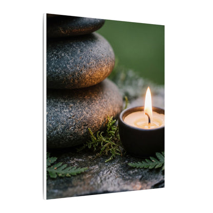 Warm River Stones Canvas Art - Japanese Pattern Japandi