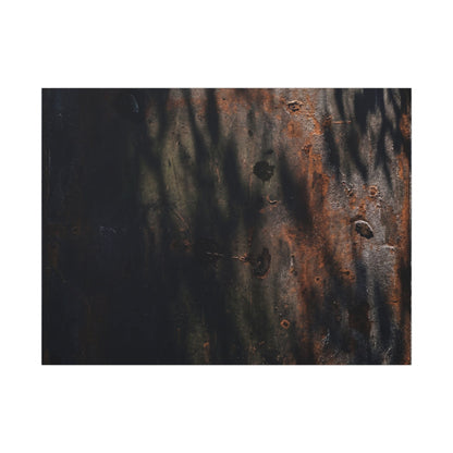 Rust Patina Shadow Zen Canvas Art | Luxurious Dark Japandi Art