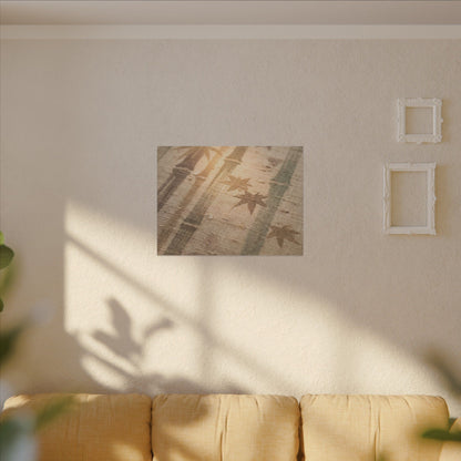 Autumn Bamboo Grove Japanese Pattern Canvas Art | Neutral Decor