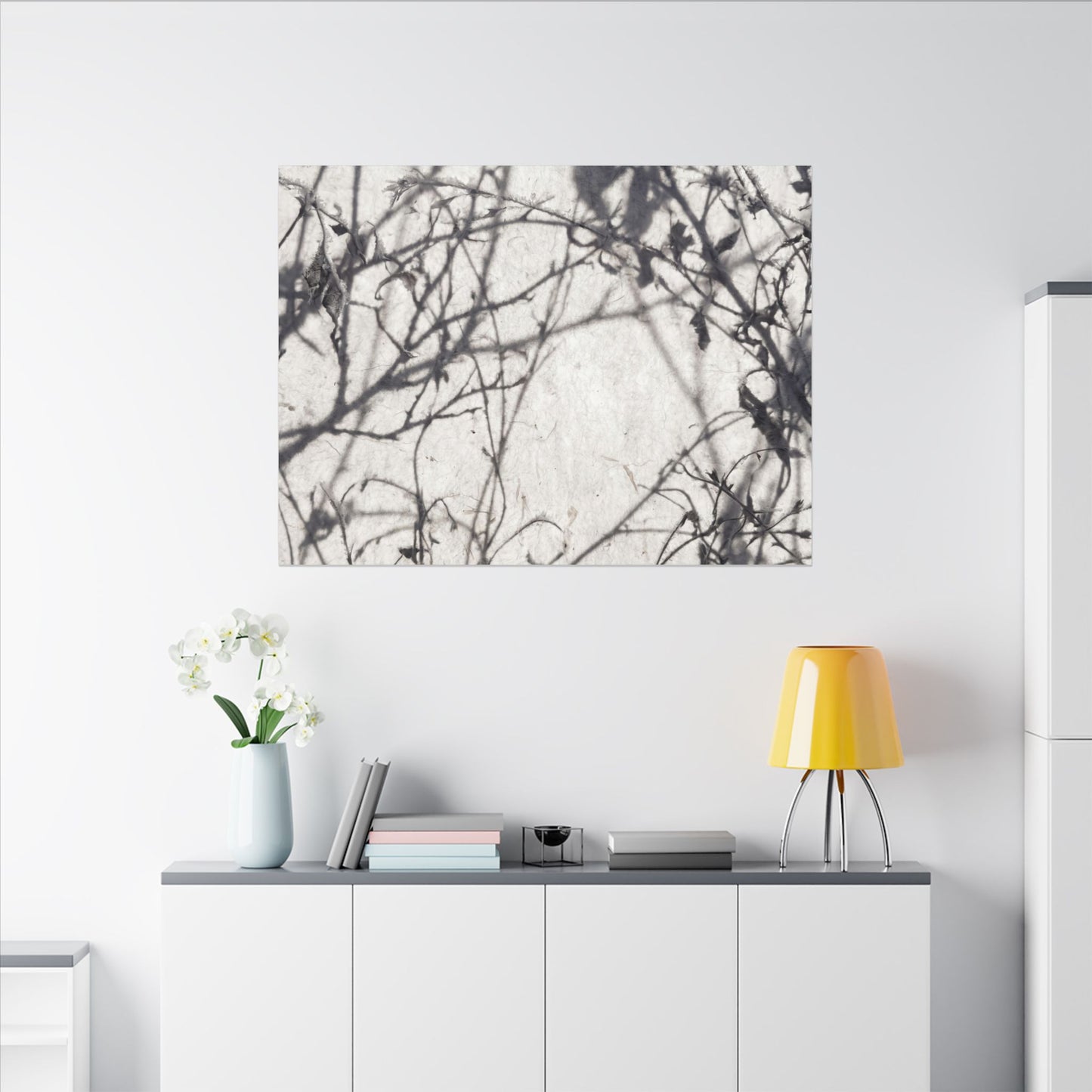 Winter Shadow Play Japanese Pattern Canvas Art | Elegant Decor