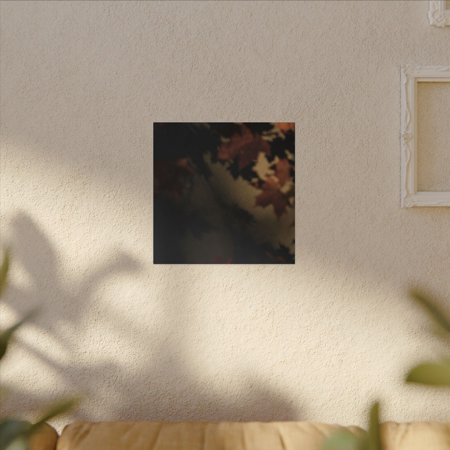 Shadow Play Canvas Art | Autumn Dark Japandi Moody Minimal Art