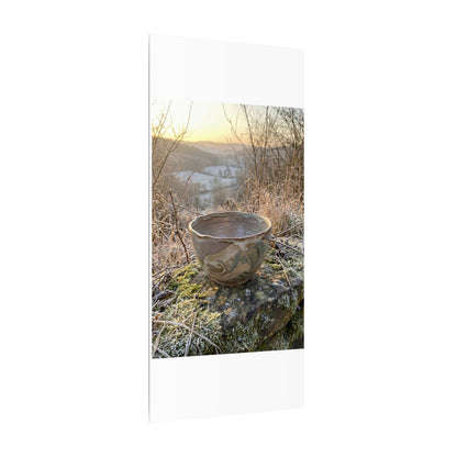 Golden Hour Ceramic Bowl Canvas Art - Japandi Shibui