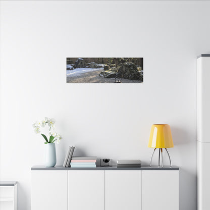 Winter Tea Ceremony Karesansui Canvas Art | Serene Decor