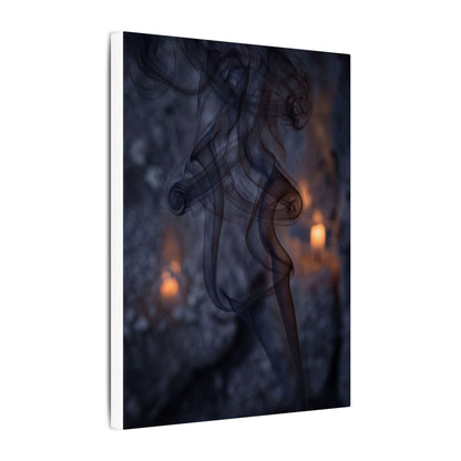 Incense Smoke Winter Canvas Art | Dark Japandi Sophisticated Design