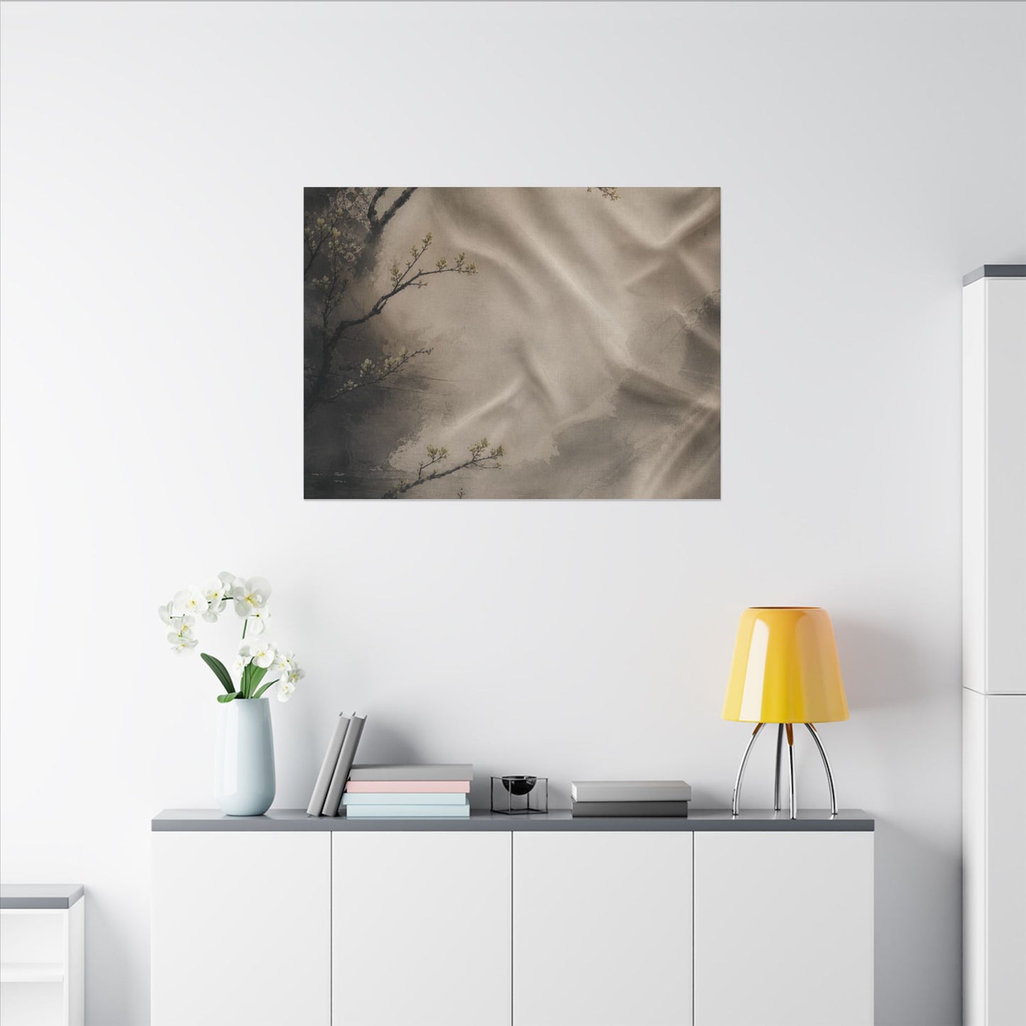 Silk Drape Canvas Art | Spring Japandi Japanese Pattern Art