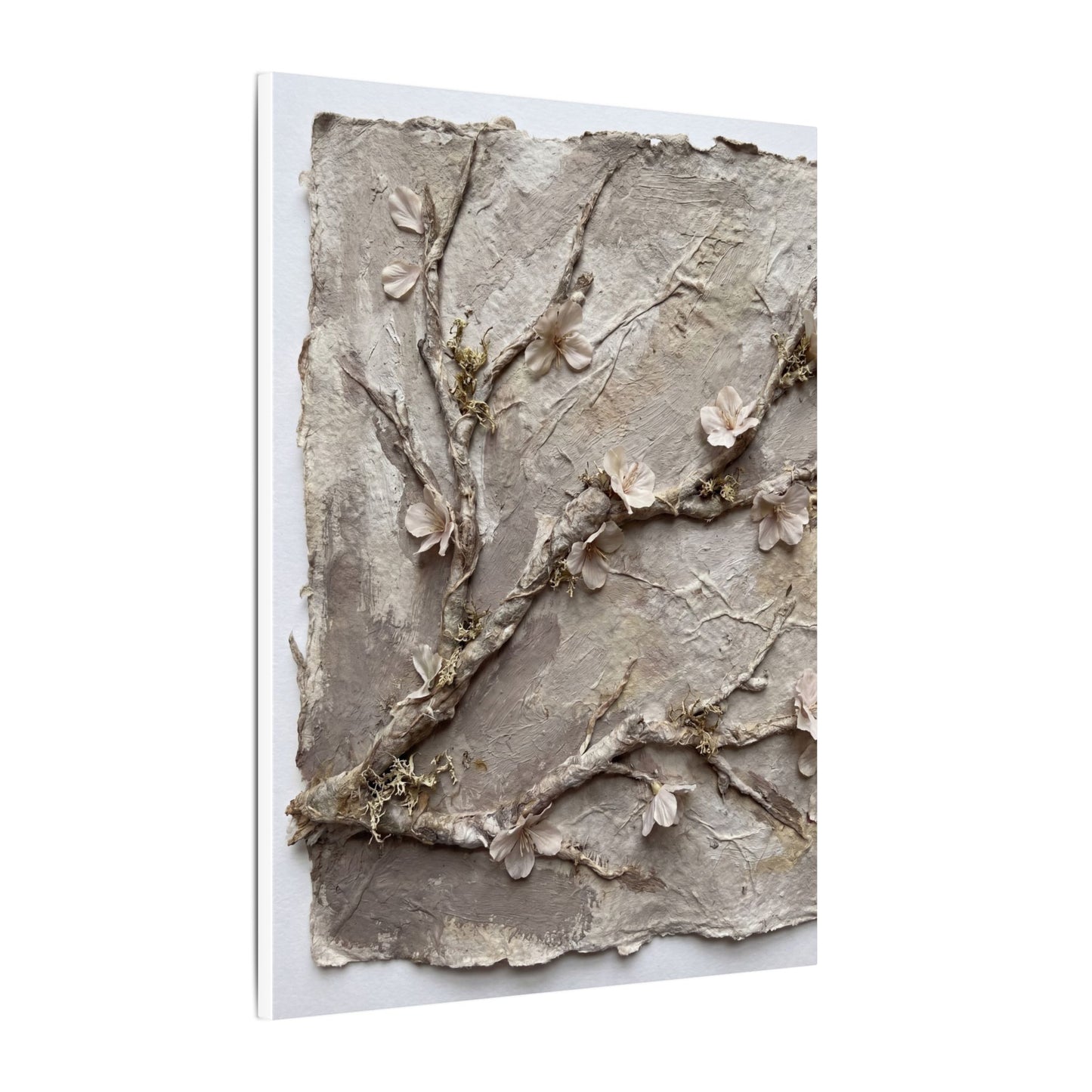 Summer Cherry Blossom Texture Canvas Art | Earthy Decor