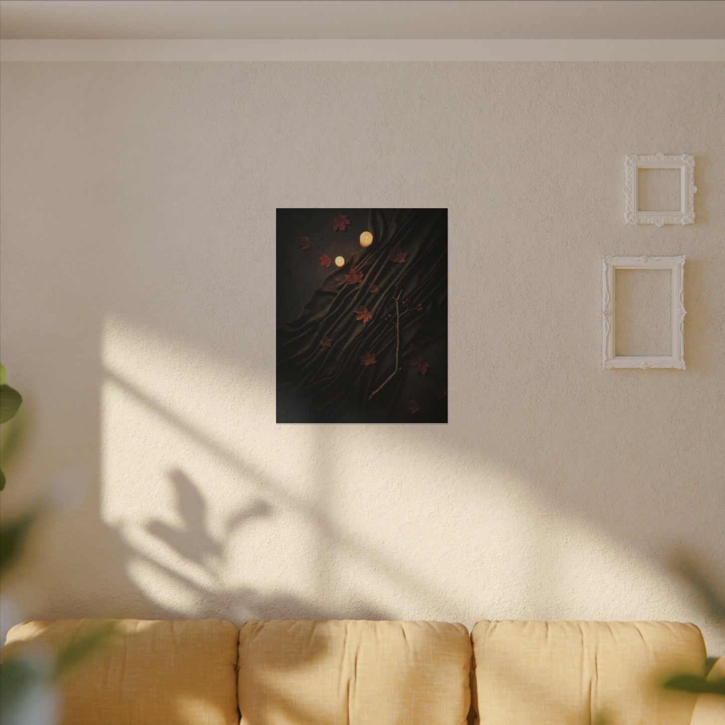 Autumn Silk Drape Moody Minimal Canvas Art | Moody Decor