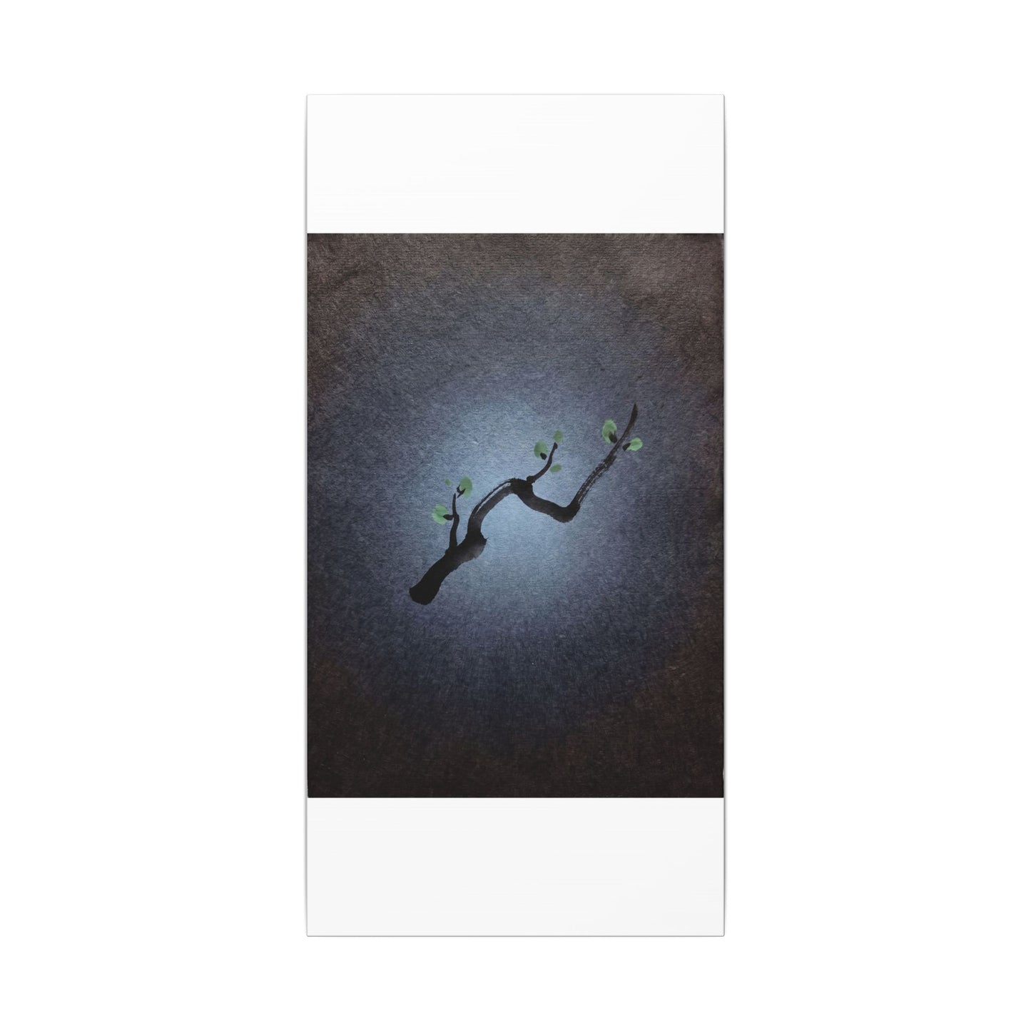Ink Brushstroke Canvas Art | Spring Dark Japandi Moody Minimal Art