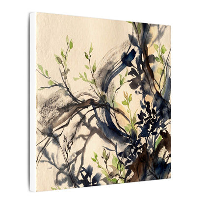 Ma Shadow Play Canvas Art - Dark Japandi Charcoal Ink
