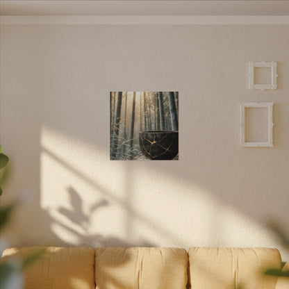 Fukinsei Bamboo Grove Canvas Art - Kintsugi Gold Repair