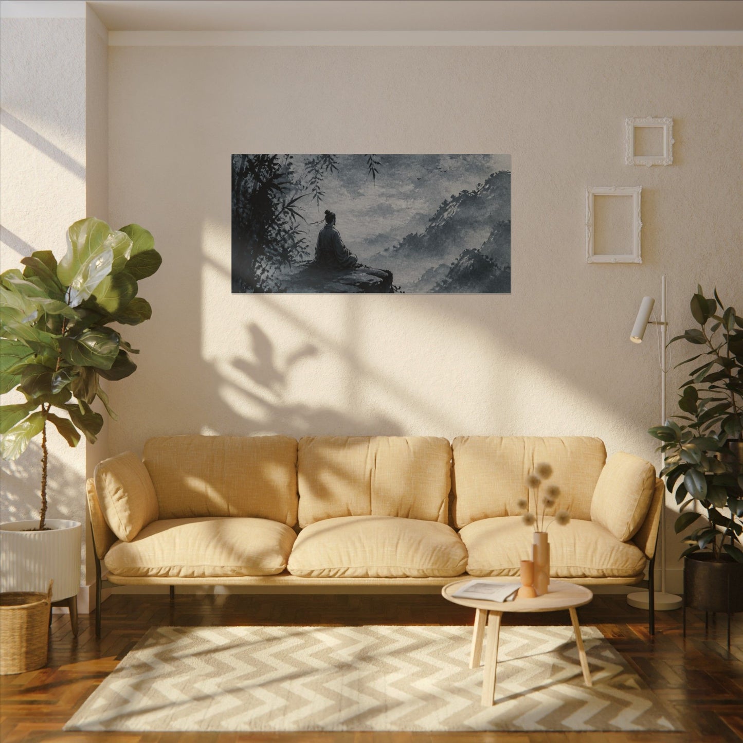 Ink Brushstroke Sumi E Canvas Art | Serene Zen Art
