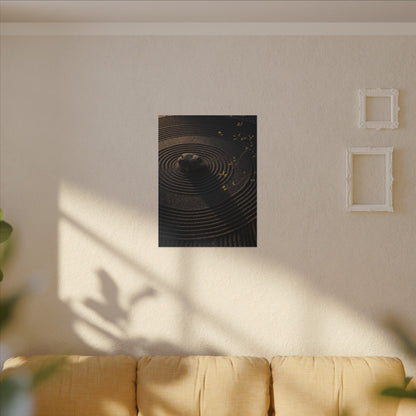 Rock Garden Shadow Zen Canvas Art | Bold Dark Japandi Art