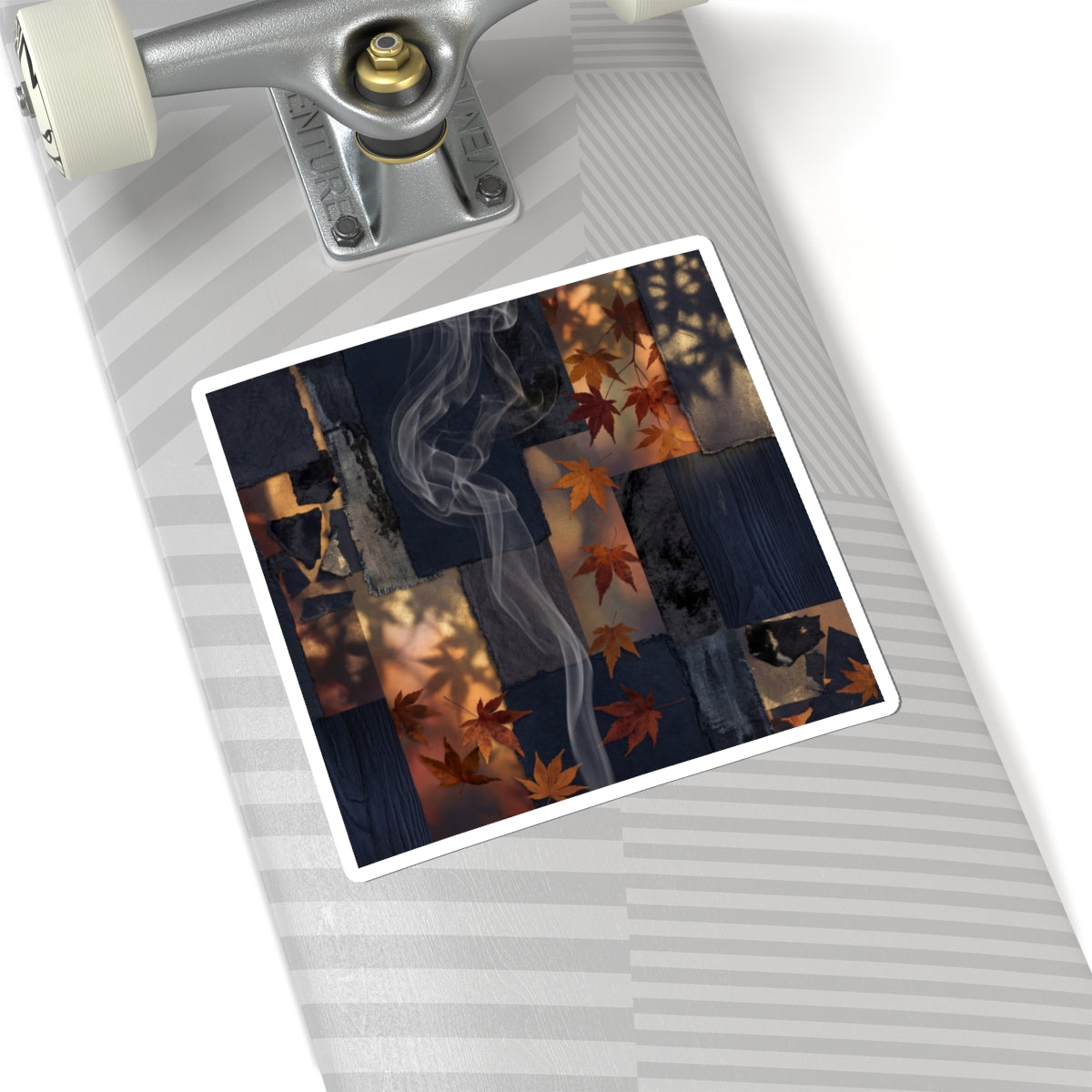 Dappled Incense Smoke Sticker - Dark Japandi Seijaku Art Print