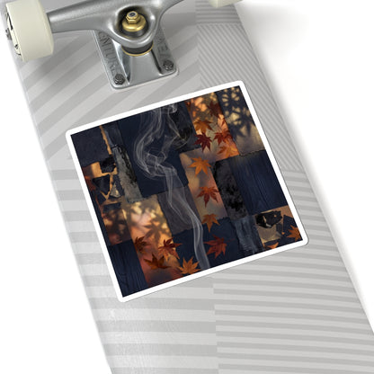 Dappled Incense Smoke Sticker - Dark Japandi Seijaku Art Print